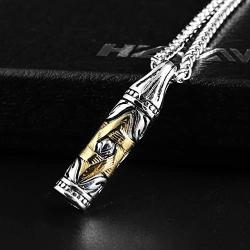 HZMAN Jewish Jewelry Magen Star of David Bullet Pendant Necklace Chain Stainless Steel Israel Necklace