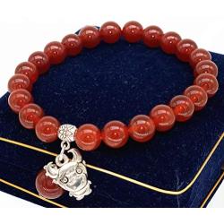 Feng Shui Handmade Chinese Zodiac Year Animal Red Agate Beads Bracelet