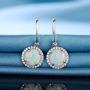 GEMSME White Gold Plated Teardrop Opal Dangle Earrings For Women GEMSME White Gold Plated Teardrop Opal Dangle Earrings For Women