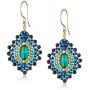 Miguel Ases Blue Gold Stone Lotus Earrings
