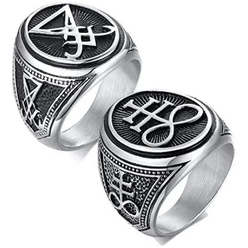 VNOX Sigil of Lucifer Seal of Satan Symbol Signet Ring Band for Men Boys,Talisman Amulet Jewelry VNOX Sigil of Lucifer Seal of Satan Symbol Signet Ring Band for Men Boys,Talisman Amulet Jewelry