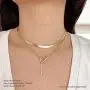 JIBSA 18K Gold Plated Choker Layered Thin Dainty Chain Necklace 14'' 16'' 18'' Long for Women Teen Girls Fashion Jewelry
