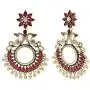 Efulgenz Boho Vintage Antique Gypsy Tribal Crystal Kundan Indian Oxidized Silver Chandbali Dangle Earrings Jewelry Efulgenz Boho Vintage Antique Gypsy Tribal Crystal Kundan Indian Oxidized Silver Chandbali Dangle Earrings Jewelry