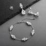Mariell CZ Bridal Bracelet & Matching Earrings, Wedding Jewelry Set with Adjustable Bracelet 7 ¼'' to 8 ¾''