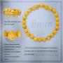 Prime Feng Shui Bracelet Prosperity Bling Golden Mantra Bead Bracelet with Double Pi Xiu/Pi Yao Attract Wealth and Good Luck Best Gift