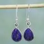 NOVICA Lapis Lazuli .925 Sterling Silver Teardrop Dangle Hook Earrings Be True NOVICA Lapis Lazuli .925 Sterling Silver Teardrop Dangle Hook Earrings Be True