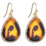 Jones New York Gold Teardrop Leopard Print Resin Acrylic Crystal Dangle Earrings