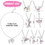Hicarer 8 Pieces Mermaid Necklace Unicorn Pendant Necklace Cute Fairy Necklace Crystal Pendant Necklaces for Princess Jewelry