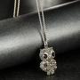 NEOGLORY Jewelry Full of Rhinestone Owl Long Chain Pendant Necklace 2 Colors with Jewelry Box