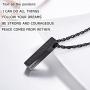 PROSTEEL Vertical Bar Necklace, Black/18K Gold Palted, Stainless Steel, I CAN DO All Things Hilippians 4:13 Bible Quote, Personalized Engraved Pendant Necklace