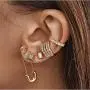 Punk Safety Pin Cartilage for Women Teen Girls Stainless Steel Minimalist Hoop Earrings Personalized Dangle Drop Fashion Hypoallergenic Jewelry Gifts 33mm (Gold) Punk Safety Pin Cartilage for Women Teen Girls Stainless Steel Minimalist Hoop Earrings Personalized Dangle Drop Fashion Hypoallergenic Jewelry Gifts 33mm (Gold)