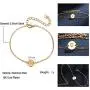 MOMOL Initial Charm Bracelets, 18K Gold Plated Stainless Steel Dainty Small Round Coin Disc Initial Bracelet Engraved Letters Personalized Name Bracelet for Girls MOMOL Initial Charm Bracelets, 18K Gold Plated Stainless Steel Dainty Small Round Coin Disc Initial Bracelet Engraved Letters Personalized Name Bracelet for Girls
