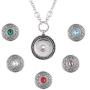 LEGENSTAR Ginger Interchangeable Crystal Pearl Pendant Necklaces with 5 Snap Buttons for Women Silver Jewelry Charms