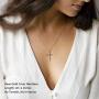 Ursteel Cross Necklace for Women, Dainty Gold Plated Cross Pendant Necklace Sideways Cross Choker Layered Cross Necklace for Women Girls