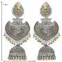 Aheli Exquisite Peacock Flower Design Oxidized Jhumki Earrings Crafted Indian Ethnic Dangler Fashion Jewelry for Women Girls