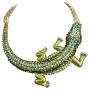 BriLove Womens Gothic Stylish Crystal Crocodile Statement Necklace