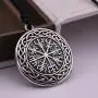 VASSAGO Vintage Norse Viking Vegvisir Compass Celtic Knot Pendant Talisman Necklace for Men Women