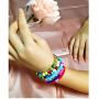 Colorful Beaded Bracelet for Women Men Heishi Surfer Bracelet Metallic Gold Beads Stretch Bracelet Assorted Stacked Layered Strand Bracelet Set