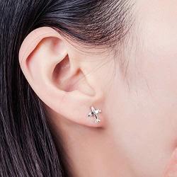 Tiny Airplane Stud Earrings Cute Aircraft Earrings for Women Men Girls Children