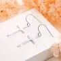 S925 Sterling Silver Jewelry Classic Cross Hoop Dangle Stud Earrings S925 Sterling Silver Jewelry Classic Cross Hoop Dangle Stud Earrings