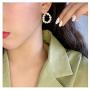 Baroque Pearl Earring Hoop Silver Handmade Culture Dainty Circle Dangle Geometric Hypoallergenic 18K Gold Plated Valentine Mothers Day Jewelry for Women