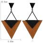 4Pairs Wood Dangle Earrings Ethnic Big Oval Geometric Wood Drop Earrings Bohemia Vintage Retro Wooden Statement Earrings for Women Girl Party Jewelry