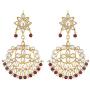 Aheli Faux Kundan Pearl Necklace with Earring Maang Tikka Indian Traditional Bollywood Fashion Jewelry Set for Women
