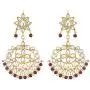 Aheli Faux Kundan Pearl Necklace with Earring Maang Tikka Indian Traditional Bollywood Fashion Jewelry Set for Women