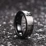 King Will Mens 6mm Tungsten Carbide Ring Inlaid with Panda Pattern Black High Polished