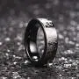 King Will Mens 6mm Tungsten Carbide Ring Inlaid with Panda Pattern Black High Polished