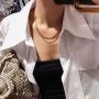 TseanYi Punk Snake Chain Necklace Choker Gold Layered Herringbone Collar Necklace Chain Vintage Chain Neck Jewelry for Women and Girls
