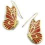Gold Plated 925 Silver Butterfly Necklace and Dangle Earring Set Handmade Polymer Clay, 16.5'' Gold Filled