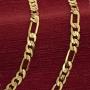 Lifetime Jewelry 7mm Figaro Chain Necklace 24k Gold Plated for Men Women & Teen