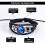 Ding Li Bracelet for Women, Punk Black Woven Leather Rope Bracelet, 12 Constellation Retro Adjustable Bracelets Men and Women