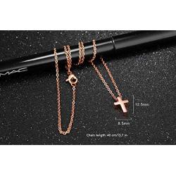 Anloo Tiny Small Cross Pendant Necklace for Boys Girls,Stainless Steel Small Crucifix Chocker Necklace for Young Toddler Kids