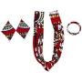 AFRICSTYLE African Jewelry Set Ankara Print Necklaces with Matching Earrings for Women
