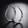 Fashion Women Gold Hoop Earrings, Elegant Stud Dangle Earring Wedding Jewelry Gift(Silver)