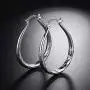 Fashion Women Gold Hoop Earrings, Elegant Stud Dangle Earring Wedding Jewelry Gift(Silver)