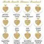 Hidepoo Birth Flower Necklaces for Women, 14K Gold Plated Dainty Paperclip Chain Engraved Floral Heart Necklace Simple Birth Month Flower Pendant Necklace Personalized Jewelry Birthday Gift for Women