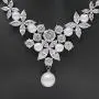 Roseeden Bridal Zirconia Necklace and Earrings Set Pearl Jewelry for Brides and Bridesmaids RE8062 Roseeden Bridal Zirconia Necklace and Earrings Set Pearl Jewelry for Brides and Bridesmaids RE8062