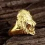 Gold Lion Head Design Stainless Steel Rings for Men Boys Jewelry Chic Punk Animal