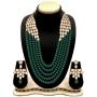 Aheli Elegant Indian Ethnic Traditional Layered Beaded Long Kundan Necklace Earring Set Bollywood Wedding Party Jewelry for Women
