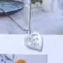 Asiarhyme 3 Custom Names Birthstone Necklaces for Women,925 Sterling Silver Mom and Kids Name Necklace,Copper Heart Necklace for Mother and Daughters