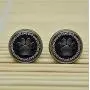 Paw Print with Dog Bone Border Earrings Studs Jewelry Glass Cabochon Earrings Post