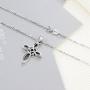 925 Sterling Silver Infinity Love Cross Celtic Knot Pendent Necklace, Rolo Chain 18''