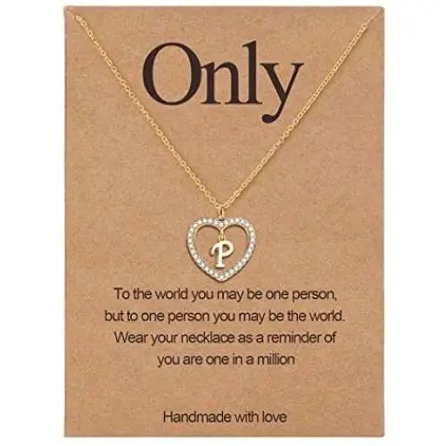 Initial Necklace for Women Letter A to Z Name Alphabet Heart Pendant Necklace for Women 14K Real Gold Plated Initial Necklace for Women Letter A to Z Name Alphabet Heart Pendant Necklace for Women 14K Real Gold Plated