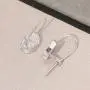 CiNily Opal Drop Earrings for Women Girls 18K White Gold Plated Oval Shape White/Blue/Pink Fire Opal Earrings Gemstone Jewelry Gift