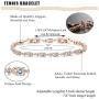 Finrezio Rose-Gold & Platinum Plated CZ Tennis Bracelets for Women Bridal Wedding Jewelry Bracelet Adjustable