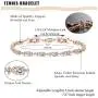 Finrezio Rose-Gold & Platinum Plated CZ Tennis Bracelets for Women Bridal Wedding Jewelry Bracelet Adjustable