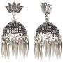 Efulgenz Boho Vintage Antique Ethnic Gypsy Tribal Indian Oxidized Silver Tassel Jhumka Dangle Earrings Jewelry